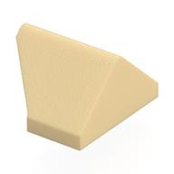 LEGO part 3049d Slope 45° 2 x 1 Double / Inverted with Bottom Stud Holder in Brick Yellow/ Tan