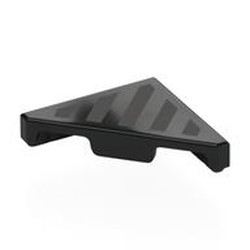 LEGO part 35787pr0011 Tile 45° Cut 2 x 2 (Triangle) with Dark Bluish Grey Grill print in Black