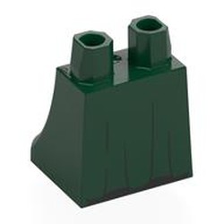 LEGO part 36036pr0033 Hips and Legs Under Dress/Robe with Black Folds print in Earth Green/ Dark Green