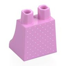 LEGO part 36036pr0034 Hips and Legs Under Dress/Robe with White Dots print in Light Purple/ Bright Pink