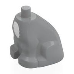LEGO part 8288pr0001 Animal Body, Donkey with White Fur Chest print in Medium Stone Grey/ Light Bluish Gray