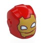 Helmet with Armor Plates and Ear Protectors with Yellow Face and White Triangle Eyes Mouth Print (Iron Man)