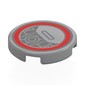 Tile Round 2 x 2 with Red Circle, Space Ship Greebling print