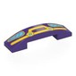 Slope Curved 4 x 1 Double with No Studs with Car Front, Yellow Bull Catcher, Medium Azure Headlights print