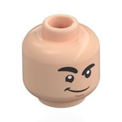 LEGO part 28621pr0106 Minifig Head with print in Light Nougat