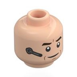 LEGO part 28621pr0098 Minifig Head with print in Light Nougat