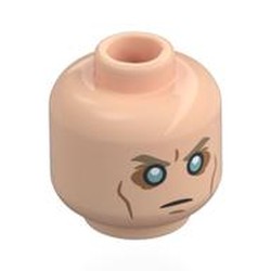 LEGO part 28621pr0099 Minifig Head with print in Light Nougat