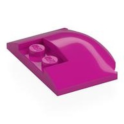 LEGO part 93604 Slope Curved 3 x 4 x 2/3 Triple Curved with 2 Sunk Studs in Bright Reddish Violet/ Magenta