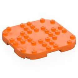 LEGO part 66790 Plate Round Corners 8 x 8 x 2/3 Circle with Reduced Knobs in Bright Orange/ Orange
