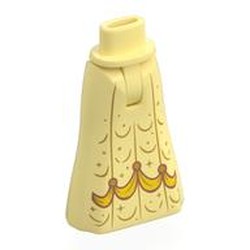 LEGO part 36187c01pr0003 Minidoll Hips and Full Length Skirt with print in Cool Yellow/ Bright Light Yellow