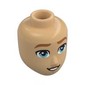 Minidoll Head Male, Nougat Eyebrows, Medium Blue Eyes, Open Mouth Smile