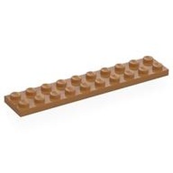 LEGO part 3832 Plate 2 x 10 in Medium Nougat