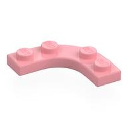 LEGO part 68568 Plate Round Corner 3 x 3 with 2 x 2 Round Cutout in Warm Pink