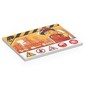 Tile 6 x 8 with Construction Site Sign, Black Mammoth, Minifig with Construction Hat, Warning Sings print