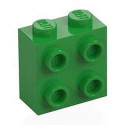 LEGO part 22885 Brick Special 1 x 2 x 1 2/3 with 4 Studs on 1 Side in Bright Green