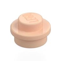 LEGO part 6141 Plate Round 1 x 1 with Solid Stud in Light Nougat