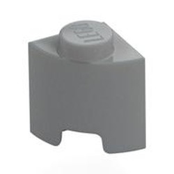 LEGO part 7532 Brick Round, Quarter 1 x 1 in Medium Stone Grey/ Light Bluish Gray