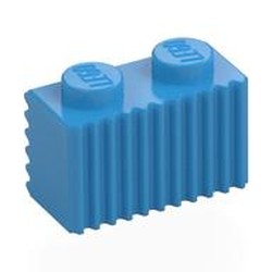 LEGO part 2877 Brick Special 1 x 2 with Grille in Dark Azure