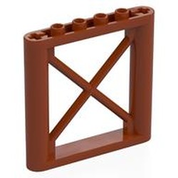 LEGO part 64448 Support 1 x 6 x 5 Girder Rectangular in Dark Orange