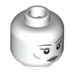 LEGO part 28621pr0043 Minifig Head with print in White