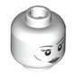 Minifig Head Grey Lady, Dark Bluish Grey Eyebrows, Cheek Lines, Light Bluish Grey Lips, Neutral / Frown