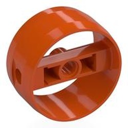 LEGO part 41531 Technic Cylinder 4 x 4 with Pin Holes and Centre Bar, Closed Sides on Bar in Reddish Orange