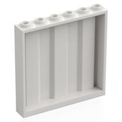 LEGO part 23405 Panel 1 x 6 x 5 [Vertical Corrugated] in White