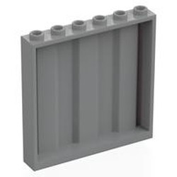 LEGO part 23405 Panel 1 x 6 x 5 [Vertical Corrugated] in Medium Stone Grey/ Light Bluish Gray