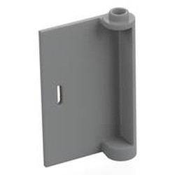 LEGO part 58381 Door 1 x 3 x 4 Left - Open Between Top and Bottom Hinge in Medium Stone Grey/ Light Bluish Gray