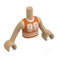 Minidoll Torso Girl with Warm Tan Arms and Hands with print
