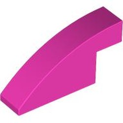 LEGO part 3573 Slope Curved 1 x 4 x 1 2/3 No Studs in Bright Purple/ Dark Pink