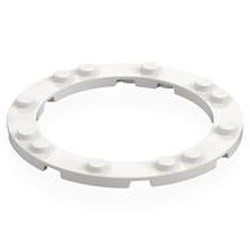 LEGO part 8083 Plate 8 x 8 Round with 6 x 6 Round Cutout in White