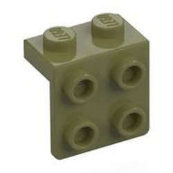 LEGO part 44728 Bracket 1 x 2 - 2 x 2 in Olive Green