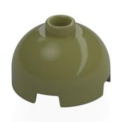 LEGO part 3262 Brick Round 2 x 2 Dome Top, Vented Stud in Olive Green