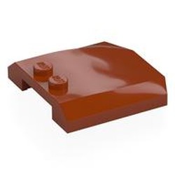LEGO part 45677 Slope Curved 4 x 4 x 2/3 Triple Curved with 2 Studs in Dark Orange