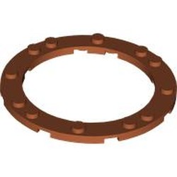 LEGO part 8083 Plate 8 x 8 Round with 6 x 6 Round Cutout in Dark Orange