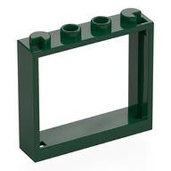 LEGO part 60594 Window 1 x 4 x 3 without Shutter Tabs in Earth Green/ Dark Green