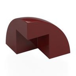 LEGO part 5906 Brick Round Corner, Curved 2 x 2 x 1 2/3 Quarter Dome with 1 Cutout in Dark Red