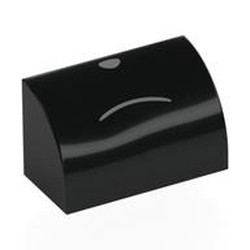 LEGO part 37352pr0025 Brick Curved 1 x 2 x 1 No Studs with print in Black