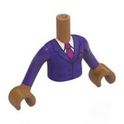 LEGO part 92456c02pr0007 Minidoll Torso Girl with Medium Nougat Arms and Hands with print in Medium Nougat