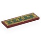 Tile 2 x 6 with Gold Border, Mandarin Symbols on Dark Green Background print