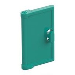 LEGO part 95270 Door for Window Frame 1 x 4 x 3, Semicircular Handle Holes on Back in Bright Bluish Green/ Dark Turquoise