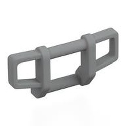 LEGO part 77083 Grille Bar 1 x 4 x 1 2/3 Bull Bar, Squared in Medium Stone Grey/ Light Bluish Gray