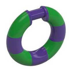 LEGO part 7649pat0003 Ring with Bar (Life Preserver) with Bright Green pattern in Medium Lilac/ Dark Purple