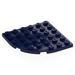 LEGO part 6003 Plate Round Corner 6 x 6 in Earth Blue/ Dark Blue