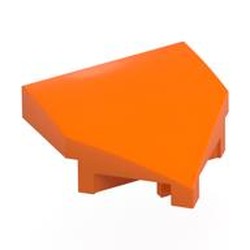 LEGO part 66956 Brick Wedged, Curved 2 x 2 with Stud Notches in Bright Orange/ Orange
