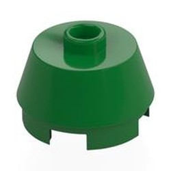 LEGO part 98100 Brick Round 2 x 2 Truncated Cone in Dark Green/ Green