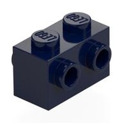 LEGO part 52107 Brick Special 1 x 2 with Studs on 2 Sides in Earth Blue/ Dark Blue