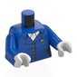 Torso, Air Hostess Uniform, White Collar, Gold Insignias print, Blue Arms, White Hands