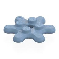 LEGO part 35442 Plate Special 2 x 2 Splat Gear, 6 Teeth in Sand Blue